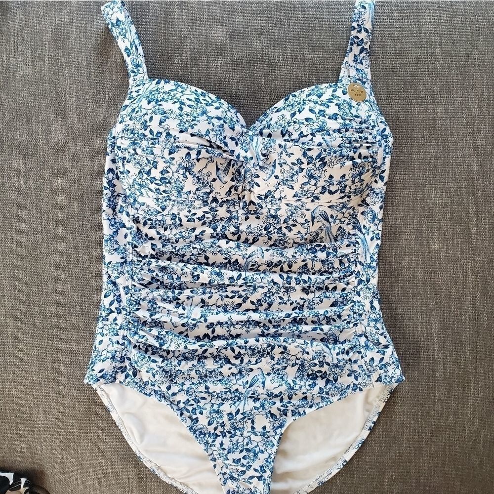 🆕️2023 Niptuck Blue Petal Joanne Twist Front Tummy Control One Piece Swimsuit
